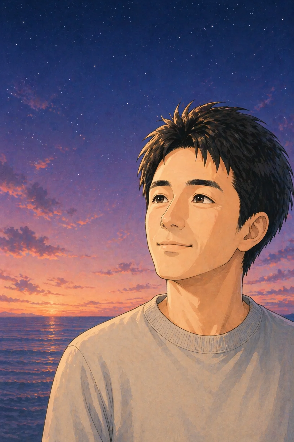 空を見上げるナギ