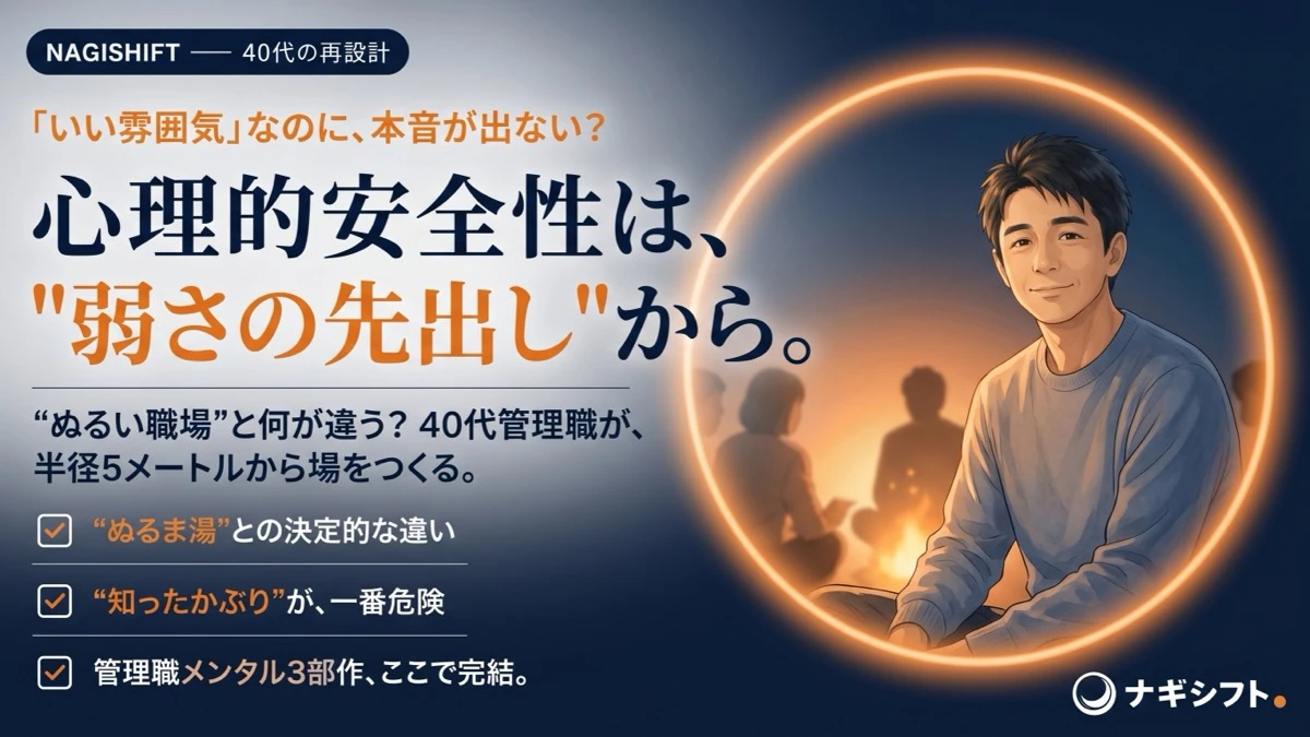 心理的安全性は管理職の弱さの先出しから始まる｜ぬるい職場と何が違うのか