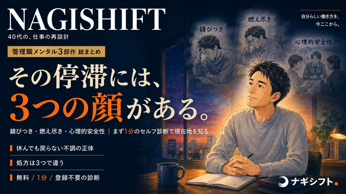 40代管理職の停滞の3つの顔｜錆びつき・燃え尽き・心理的安全性の総まとめ