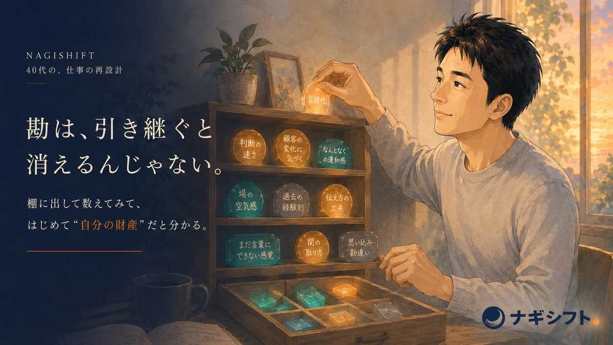 勘は、引き継ぐと消えるんじゃない。棚に出して数えてみて、はじめて自分の財産だと分かる｜40代管理職の勘の棚卸し